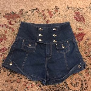 Sz 9 Denim High Waisted Shorts with Stretch
